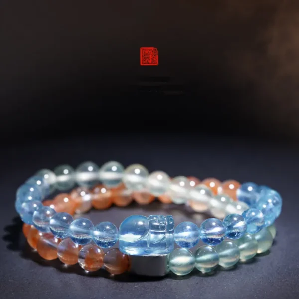Handcrafted Feng Shui Pixiu Bracelet with Five Element Crystals