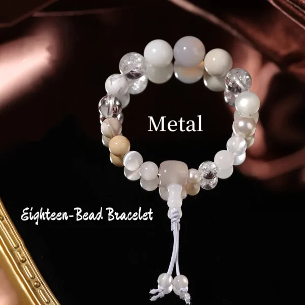 White and silver tone Metal Element crystal bracelet
