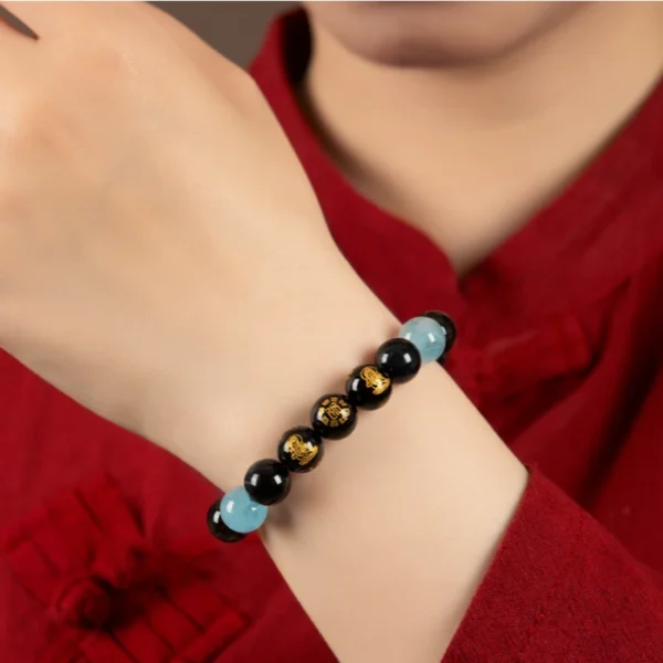 Water Element natural crystal energy bracelet-Five Gods of Wealth - Image 4