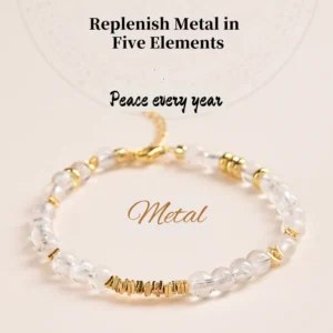 Golden Clarity – White Phantom Quartz Bracelet