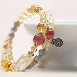 Golden Ground – Earth Element Double Wrap Pixiu Bracelet