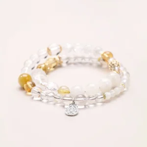 Lunar Grace – Metal Element Double Wrap Pixiu Bracelet