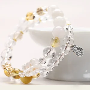 Lunar Grace – Metal Element Double Wrap Pixiu Bracelet