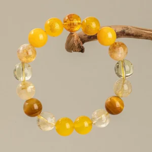 Natural Crystal Handmade Bracelet Earth Element Five God of Wealth
