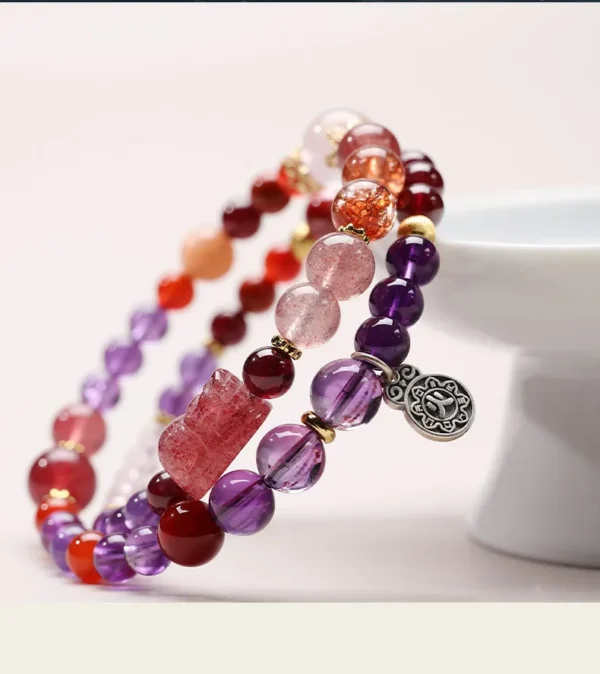 Purple and red tones in Fire Element bracelet