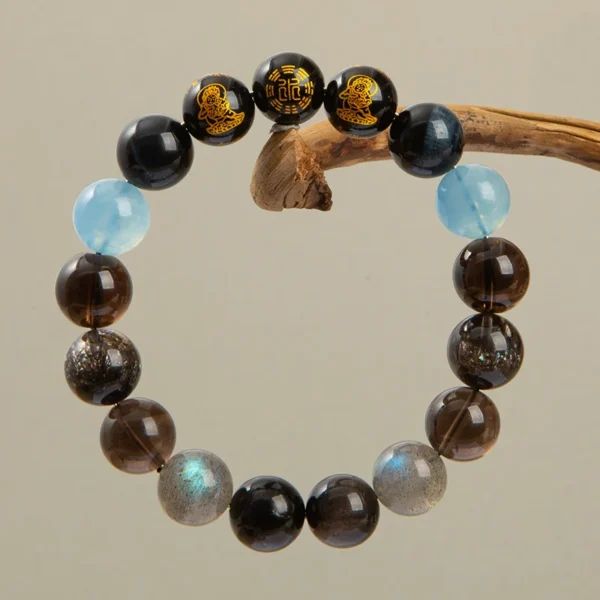 Water Element natural crystal energy bracelet-Five Gods of Wealth - Image 2