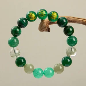 Natural crystal energy bracelet wood element five gods of wealth