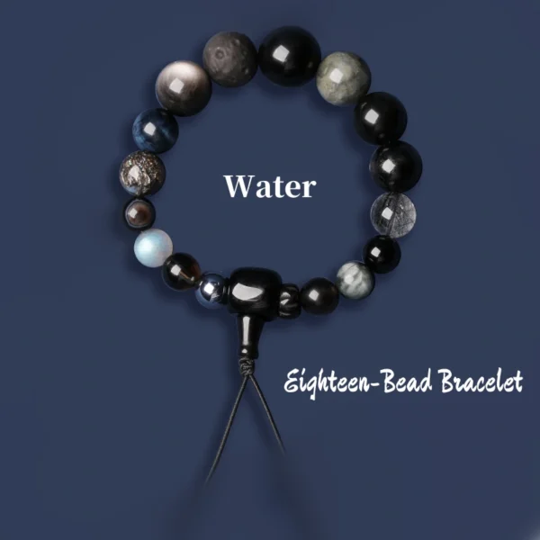 Obsidian and Moonstone Water Element Bracelet