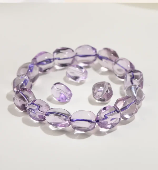 Loose amethyst nugget beads and bracelet