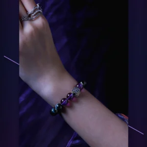 Mystic Night – Amethyst & Blue Tiger Eye Bracelet 