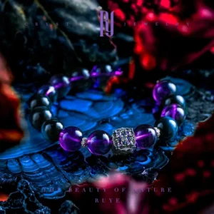 Mystic Night – Amethyst & Blue Tiger Eye Bracelet | RUYE Crystal Jewelry