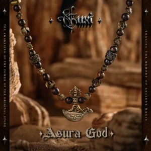 Asura God – Smoky Quartz Brass Pendant Necklace for Men