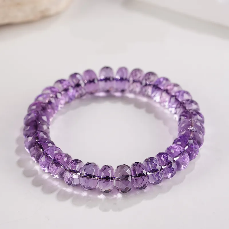 Royal Clarity amethyst healing bracelet top view