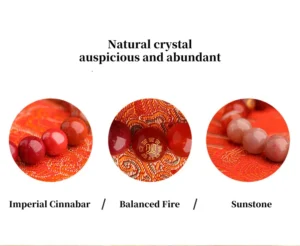 Fire Balancer center stone with surrounding Sunstone and Rhodonite