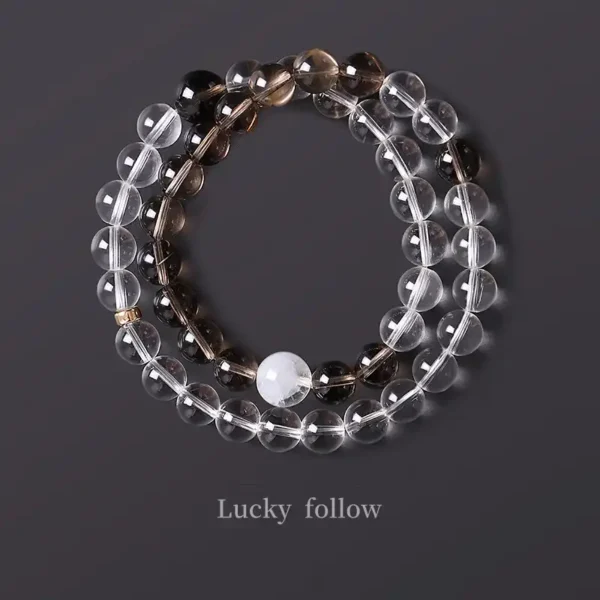 Handmade Prosperity Crystal Bracelet on Wrist – Yin Yang Design