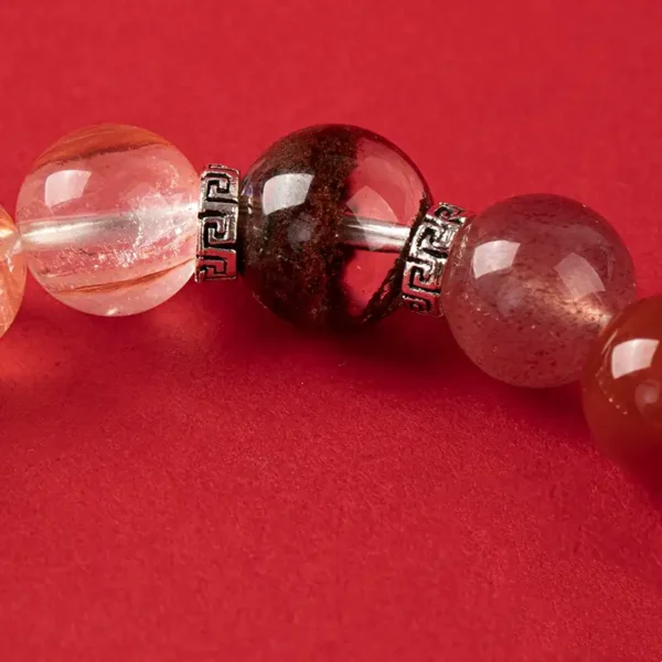 Handmade crystal bracelet thread and bead texture