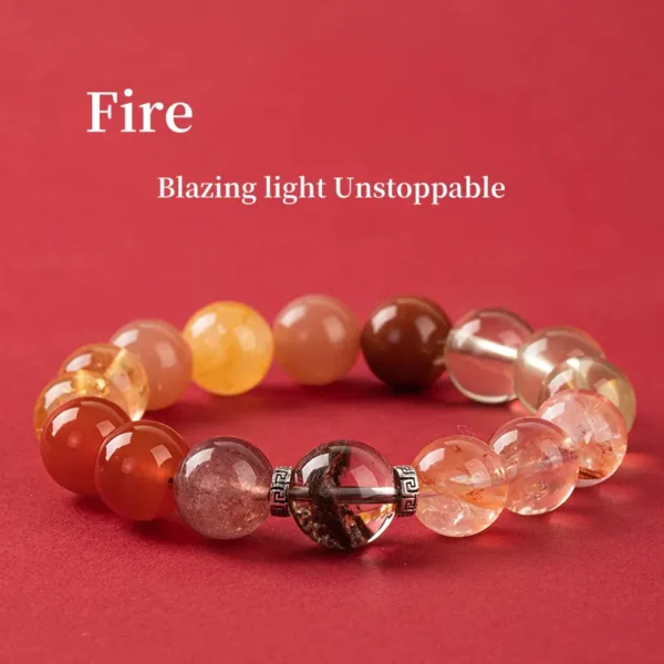 Blazing Root fire and earth element crystal bracelet full view