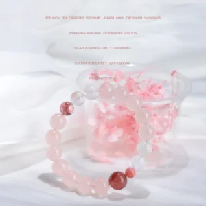 Blooming Affection – Rose Quartz & Strawberry Quartz  Bracelet
