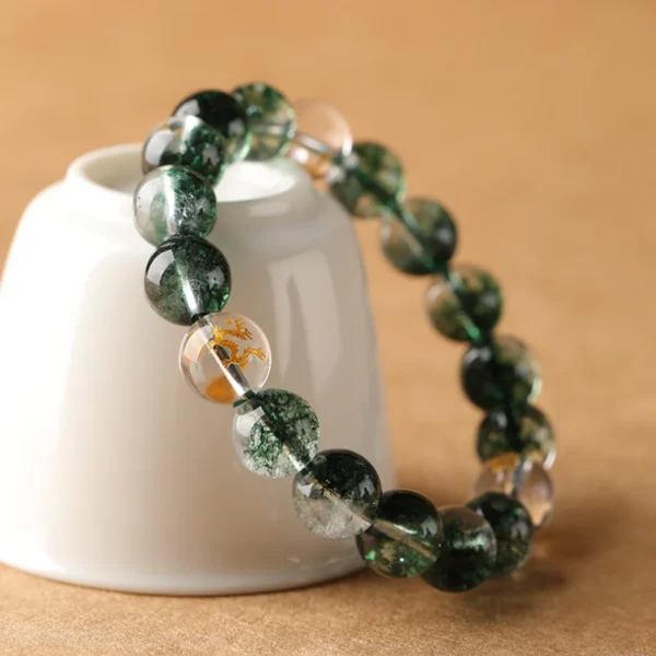 Green Phantom and Clear Crystal bracelet with zodiac hot stamping