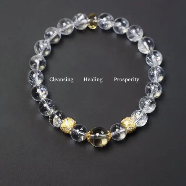 Crystal healing bracelet with labeled energy benefits