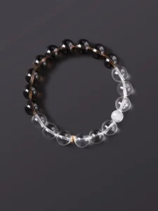 Balance Flow – Clear Quartz & Smoky Quartz Fortune Bracelet