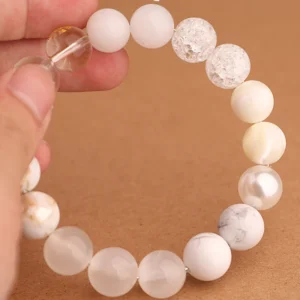 White Crystal Balance Metal Bracelet