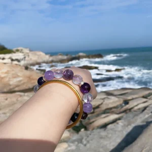Guardian Flow – Amethyst,Smoky Quartz,Blue Tiger Eye Bracelet