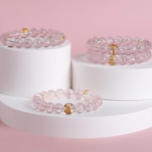 Guardian Energy – Rose Quartz Triad Harmony Zodiac Bracelet
