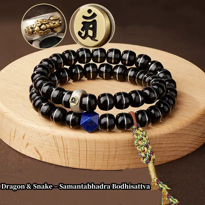 Coconut Bead Lapis Lazuli - Samantabhadra Bodhisattva Dragon & Snake