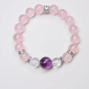 Amour Radiance – Rose Quartz Amethyst Love Bracelet