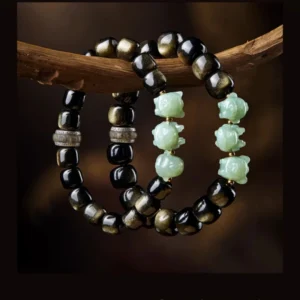 Zodiac Guardian Bracelet – Golden Obsidian Hetian Jade Zodiac Bracelet