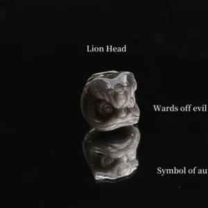 Shadow Sentinel – Obsidian Lion Head Guardian Bracelet