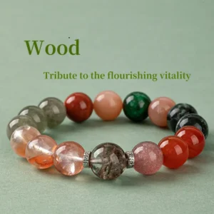 Flourish Flame – Wood & Fire Element Crystal Bracelet