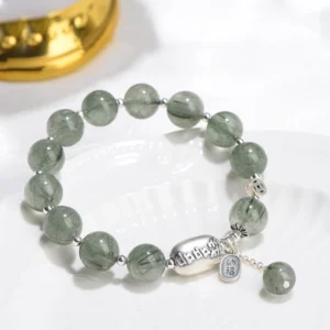 Fortune Whisper – Green Rutilated Quartz Bracelet