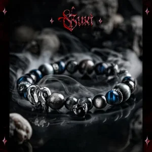 Dragon Claw Guardian – Obsidian & Blue Tiger Eye Men’s Bracelet