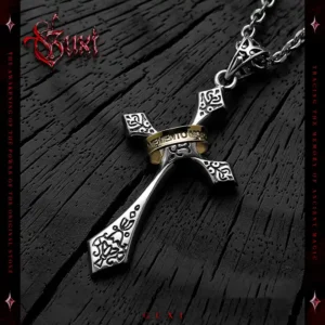 Ring of Holy Light – Vintage Cross Pendant 925 Silver Necklace