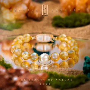 RUYE – Golden Grace | Anderson Crystal & Pearl Bracelet for Women