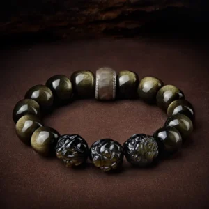 Golden Obsidian Triple Zodiac Harmony Bracelet