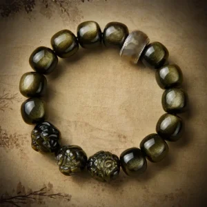 Golden Obsidian Triple Zodiac Harmony Bracelet – Lucky Crystal