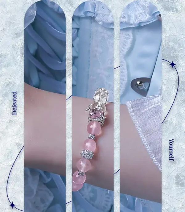 Elegant Rose Quartz Bracelet Styled on Wrist – Healing Jewelry