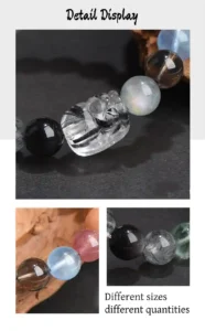 Harmonious Flow – Water Wood Fire Element Crystal Pixiu Bracelet