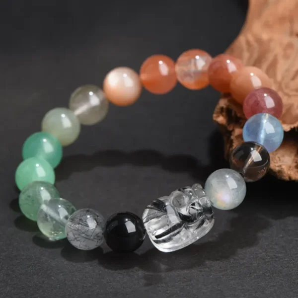 Alt: Elemental Healing Bracelet with Sunstone and Green Crystals