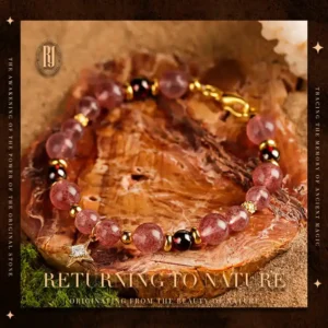 Celestial Heart – Handmade Strawberry Quartz & Garnet Healing Bracelet