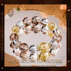 Sphere of Radiance – Golden Rutilated Quartz & Super Seven Crystal Bracelet
