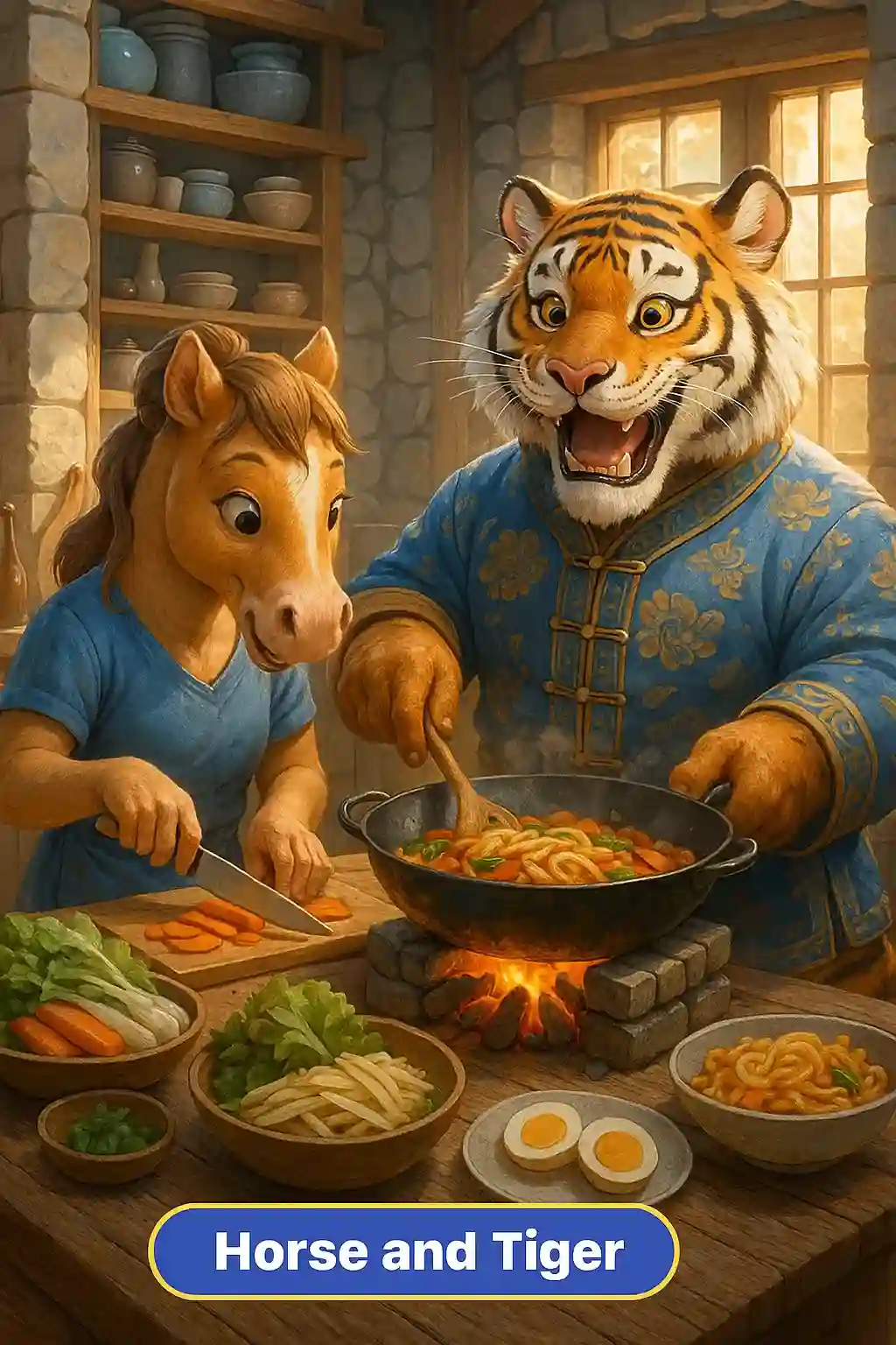 Horse and Tiger are a passionate and energetic zodiac match in Chinese astrology, symbolizing adventure, vitality, and mutual excitement.