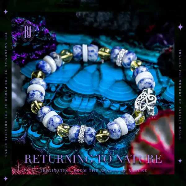 RUYE Kyanite and Citrine Bracelet with Healing Energy Stones