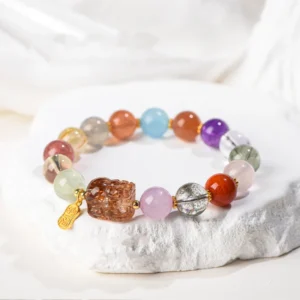 Radiant Harmony – Multi-Gem Pixiu Bracelet