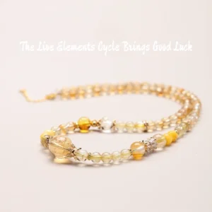Lucky Follow – Earth Element Multi-Wrap Citrine Crystal Bracelet Necklace