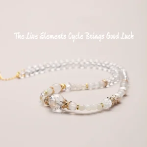 Lucky Follow – Metal Element Multi-Wrap White Crystal Necklace Bracelet