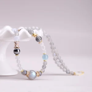Lucky Follow – Water Element Multi-Wrap Moonstone Necklace Bracelet